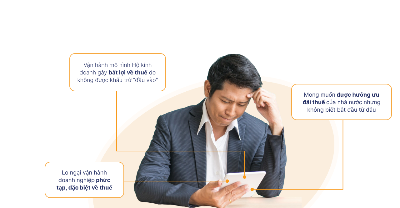 Doanh nhân đang lo lắng