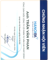 Chứng nhận Hội viên Hiệp hội Doanh nhân trẻ Hà Nội (HanoiBA)